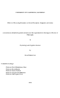 Cover page: Effects of Processing Dynamics on Social Perception, Judgment, and Action