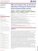 Cover page: Effect of Transport Time on the Use of Reperfusion Therapy for Patients with Acute Ischemic Stroke in Korea