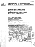 Cover page: Concerns About Climate Change Mitigation Projects: Summary of Findings from Case Studies in Brazil, India, Mexico, and South Africa