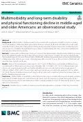 Cover page: Multimorbidity and long-term disability and physical functioning decline in middle-aged and older Americans: an observational study