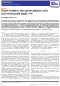 Cover page: Direct neutrino-mass measurement with sub-electronvolt sensitivity
