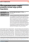 Cover page of SE(3)-equivariant ternary complex prediction towards target protein degradation