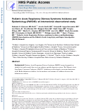 Cover page: Paediatric acute respiratory distress syndrome incidence and epidemiology (PARDIE): an international, observational study