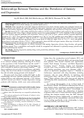 Cover page: Relationships between tinnitus and the prevalence of anxiety and depression