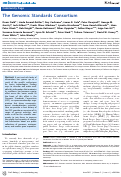 Cover page: The Genomic Standards Consortium.