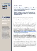 Cover page: Predicted Increase in Medi-Cal Enrollment under the Affordable Care Act: Regional and County Estimates