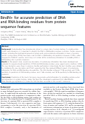 Cover page: BindN+ for accurate prediction of DNA and RNA-binding residues from protein sequence features