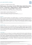 Cover page: Refractory Ulcerative Colitis With Associated Synovitis, Acne, Pustulosis, Hyperostosis, Osteitis Syndrome Successfully Treated With Tofacitinib.