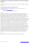 Cover page: The impact of a view from a window on thermal comfort, emotion, and cognitive performance