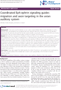 Cover page: Coordinated Eph-ephrin signaling guides migration and axon targeting in the avian auditory system