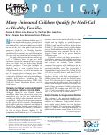 Cover page: Many Uninsured Children Qualify for Medi-Cal or Healthy Families