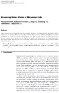 Cover page: Measuring Redox Status of Melanoma Cells