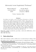 Cover page: Adversarial versus Inquisitorial Testimony