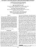 Cover page: Do learners’ word order preferences reflect hierarchical language structure?