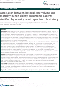 Cover page: Association between hospital case volume and mortality in non-elderly pneumonia patients stratified by severity: a retrospective cohort study