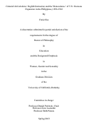 Cover page: Colonial Articulations: English Instruction and the 'Benevolence' of U.S. Overseas Expansion in the Philippines, 1898-1916