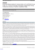 Cover page: Exploring Intergenerational Communication on Social Media Group Chats as a Cancer Prevention Intervention Opportunity Among Vietnamese American Families: Qualitative Study