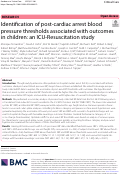 Cover page: Identification of post-cardiac arrest blood pressure thresholds associated with outcomes in children: an ICU-Resuscitation study.