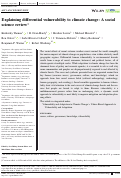 Cover page: Explaining differential vulnerability to climate change: A social science review