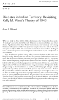 Cover page: Diabetes in Indian Territory: Revisiting Kelly M. West's Theory of 1940