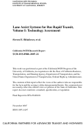 Cover page: Lane Assist Systems for Bus Rapid Transit, Volume I: Technology Assessment