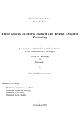 Cover page: Three Essays on Moral Hazard and Federal Disaster Financing