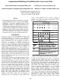 Cover page: Computational Modeling of Variability in the Conservation Task