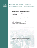 Cover page: The Economic Effect of Efficiency Programs on Energy Consumers and Producers