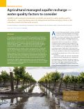 Cover page: Agricultural managed aquifer recharge — water quality factors to consider