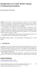 Cover page: Identification of a Usable Six-Bar Linkage for Dimensional Synthesis