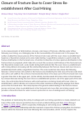 Cover page: Closure of Fracture Due to Cover Stress Re-establishment After Coal Mining