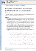 Cover page: Energy failure: does it contribute to neurodegeneration?