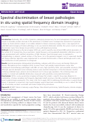 Cover page: Spectral discrimination of breast pathologies in situusing spatial frequency domain imaging