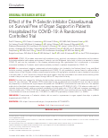 Cover page: Effect of the P-Selectin Inhibitor Crizanlizumab on Survival Free of Organ Support in Patients Hospitalized for COVID-19: A Randomized Controlled Trial.
