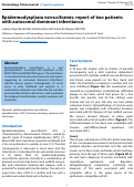 Cover page: Epidermodysplasia verruciformis: report of two patients with autosomal dominant inheritance