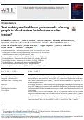 Cover page: Test seeking: are healthcare professionals referring people to blood centers for infections marker testing?