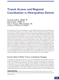 Cover page: Transit Access and Regional Coordination in Metropolitan Detroit