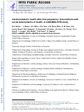 Cover page: Cardiometabolic health after first pregnancy: Associations with social determinants of health. A nuMoM2b-HHS study