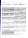 Cover page: Allard's argument versus Baker's contention for the adaptive significance of selfing in a hermaphroditic fish