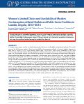 Cover page: Women's Limited Choice and Availability of Modern Contraception at Retail Outlets and Public-Sector Facilities in Luanda, Angola, 2012–2015