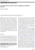 Cover page: Generalized linear model for interval mapping of quantitative trait loci