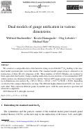 Cover page: Dual models of gauge unification in various dimensions