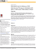 Cover page: Estimated Costs for Delivery of HIV Antiretroviral Therapy to Individuals with CD4+ T-Cell Counts &gt;350 cells/uL in Rural Uganda