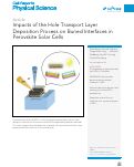 Cover page: Impacts of the Hole Transport Layer Deposition Process on Buried Interfaces in Perovskite Solar Cells