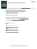 Cover page: Controlling Prime-Time: Organizational Concentration and Network Television Programming Strategies