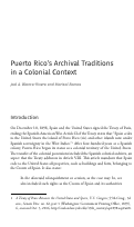 Cover page of Puerto Rico’s Archival Traditions in a Colonial Context