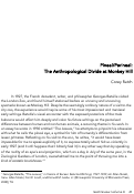 Cover page: Pineal/Perineal: The Anthropological Divide at Monkey Hill