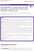 Cover page: Downregulation of histone H2A and H2B pathways is associated with anthracycline sensitivity in breast cancer