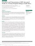 Cover page: Prevalence and Characteristics of HIV-Associated Stroke in a Tertiary Hospital Setting in South Africa