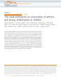 Cover page: The nasal methylome as a biomarker of asthma and airway inflammation in children.